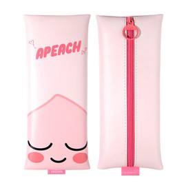 Kakao Cute Friends Flat Rectangle Pencil Case Pencil Pouch 1PC (Apeach/Ryan) (Apeach (Pink))