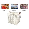 Square Canvas Toy Storage Bins Basket with Handle Collapsible Toy