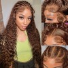 Chocolate Brown Deep Wave Lace Front Wigs Human Hair 13x6