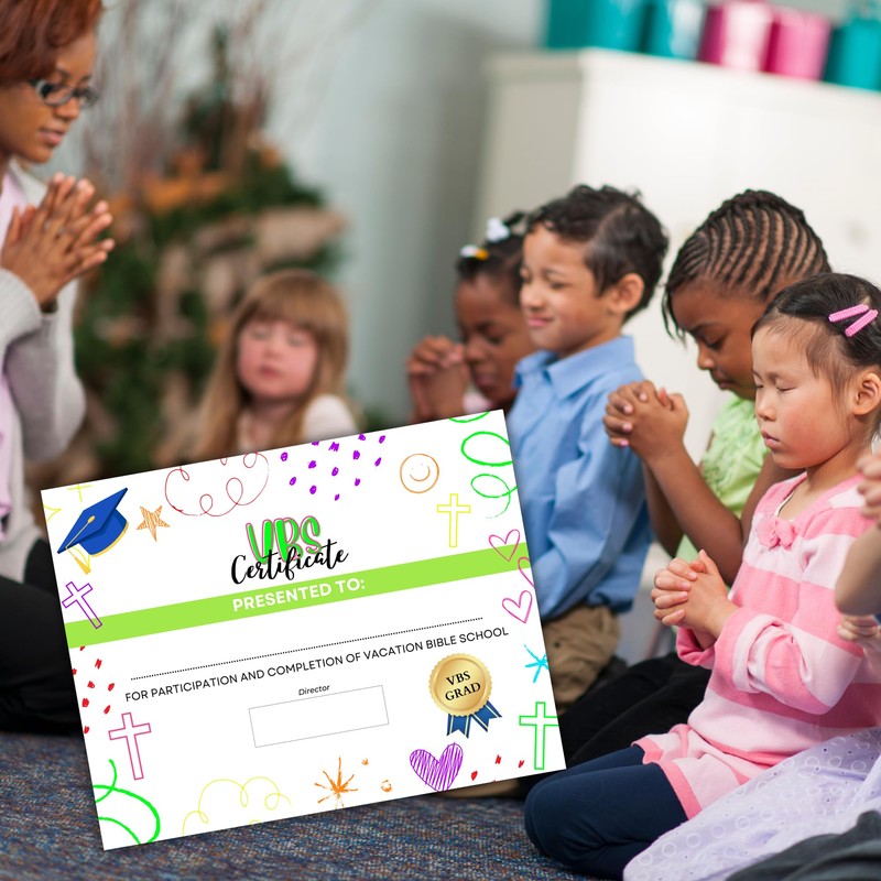 VBS Certificates of Completion | 50 pk Attendance Graduation Certificate