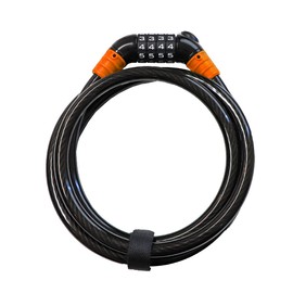 MOTO BASE Anti-theft Goods Motolock Series Dial Wire Lock with LED (smoke/orange) φ0.5 inches (12 mm) x 70.9 inches (180 cm) (MBLC-DYL-01-SSOR18)