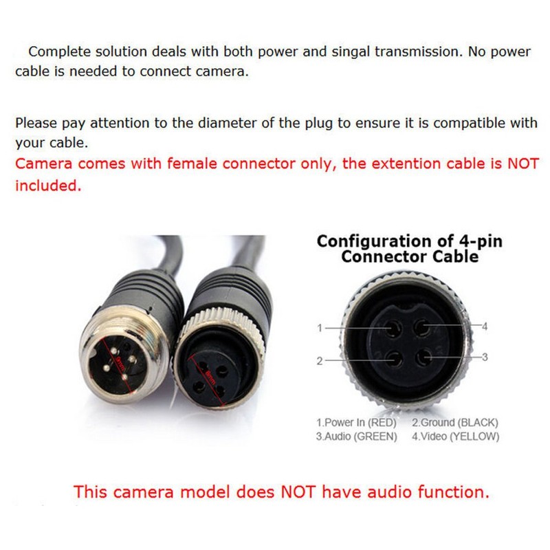 Camecho 12V-24V 4 Pins 18 LEDs IR Night Vision Waterproof