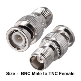 sourcing map BNC Male to TNC Female Brass Cable Connector Adapter