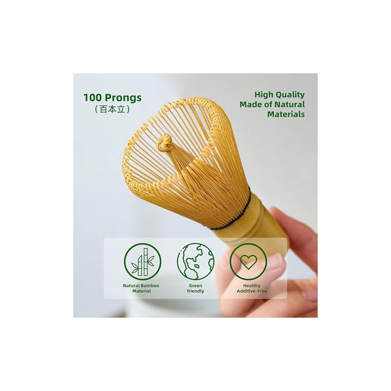 TEANAGOO - Juego de batidor de matcha de bambú (Chasen),