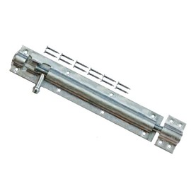 TERF® Heavy Duty Galvanised Tower Door Bolt Barrel Slide Lock 250mm [10''] Door Latch with Screws Ideal for Internal External Strong Doors Locks for Bathroom Shed Garden Gate and Multi Use - Pack of 1