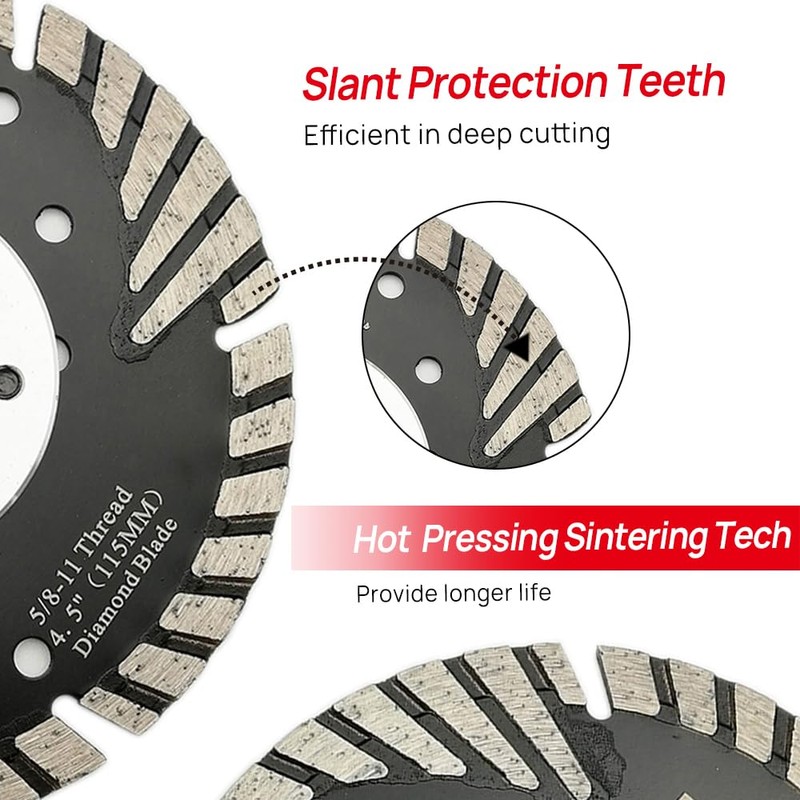 DT-DIATOOL 5 Inch Diamond Turbo Blade Cutting Granite Marble Concrete