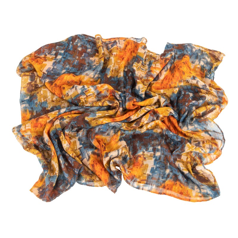 Women-Lightweight-Scarf Tie-dye Scarf Floral Printed Boho Shawl for Spring