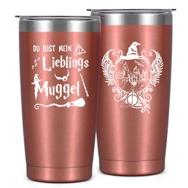 Livole Geschenke für Frauen, Sie, Schwester, Beste Freundin Geschenke Weihnachten, Freundinnen Geschenk, Geburtstagsgeschenk für Frauen - Du bist mein Lieblings Muggel - 600ml Kaffeebecher to go