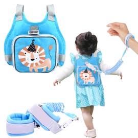 Fosoloni Children's Lead, Children's Leash Backpack, with 2.5 m 360° Rotating Safety Belt, 4-in-1 Children's Safety Lead, Backpack with Anti-Lost Belt, Wrist Link, for Ages 1-5 Years Old Children