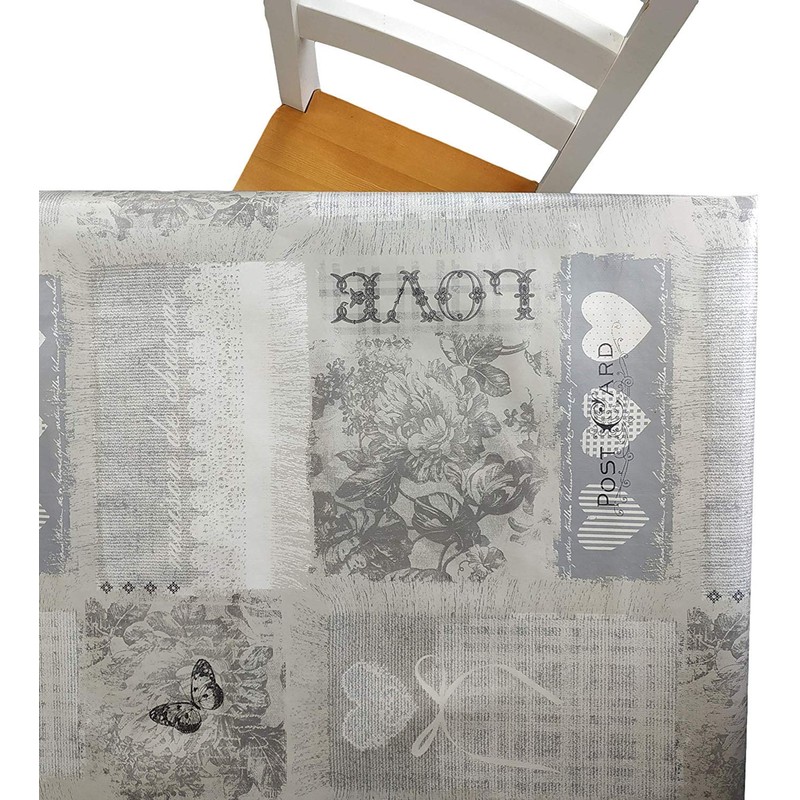 Karina Home Home Sweet Home Grey PVC Tablecloth 180cm x