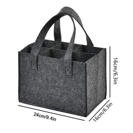 Anicy Bottle Carrier 6 Bottles, Bottle Bag Felt, Bottle Basket, gray, Handbag holder
