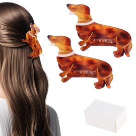 YARIEW Dachshund Gifts for Women Small Hair Clips Dachshund Hair Clip for Thin Hair Non-Slip Acetate Hair Clips Dog Hair Accessories Stocking Stuffers for Christmas 2 Pcs