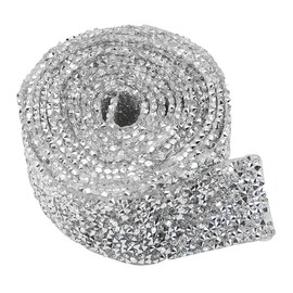 BGTXINGI 3cm Wide 2 Yard Crystal Rhinestone Diamond Ribbon Diamond Belt Glue Patch Decorated Diamond Net for Crafts Project Birthday Decorations and Arts Furniture Clothing