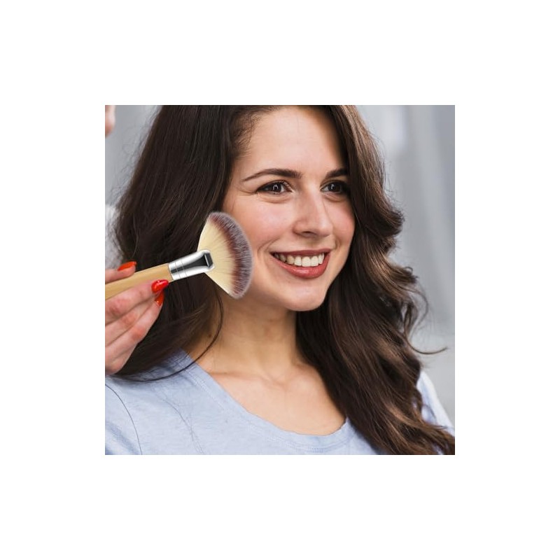 Lusofie 4Pcs Fluffy Facial Brushes Esthetician Fan Brushes Esthetician Short