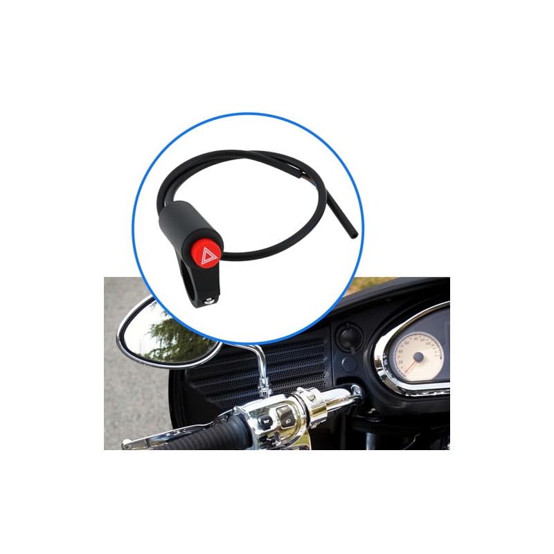 Motorcycle Hazard Warning Light Switch 12V Double Hazard Indicator Handlebar