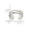 Solid Real 925 Sterling Silver Woven Toe Ring Adjustable