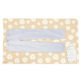 Encasa Homes Ironing Mat/Pad (Large 48"x28") with 3mm Padding & Silicone Iron Rest for Steam Pressing on Tabletop or Bed - Heat Resistant, Portable, Quilting & Travel Blanket - Daisy Beige
