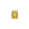 QCAA Solid Brass Large Heavy Rectangular Recessed Flush Ring Pull,