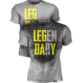 Actizio Sweat Activated Funny Motivational Workout Shirt, Leg Day - Legendary (Athletic Heather, S)