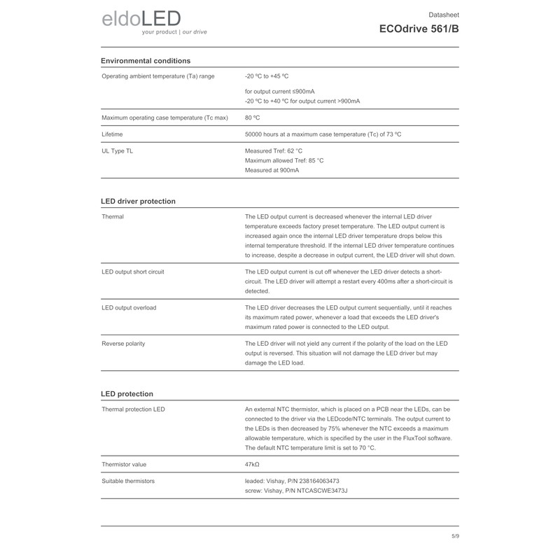 eldoLED | ECOdrive 561/B | 50W 0-10V LED Driver with