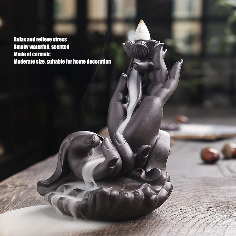 Fyearfly Buddha Hand Waterfall Incense Burners Smoke Waterfall Medium Backflow