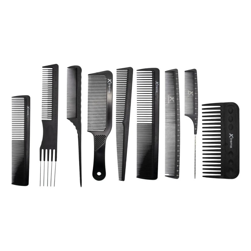 Estuche De Peines De Carbono Xtreme Negro