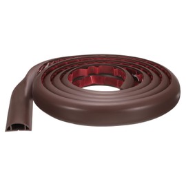 HARFINGTON 8ft Cord Cover Floor W0.71 x H0.39 Inner Channel PVC Hide Extension Cable Floor Wire Hider Wire Covers Protector for Prevent Cable Trips Cables Management, Coffee