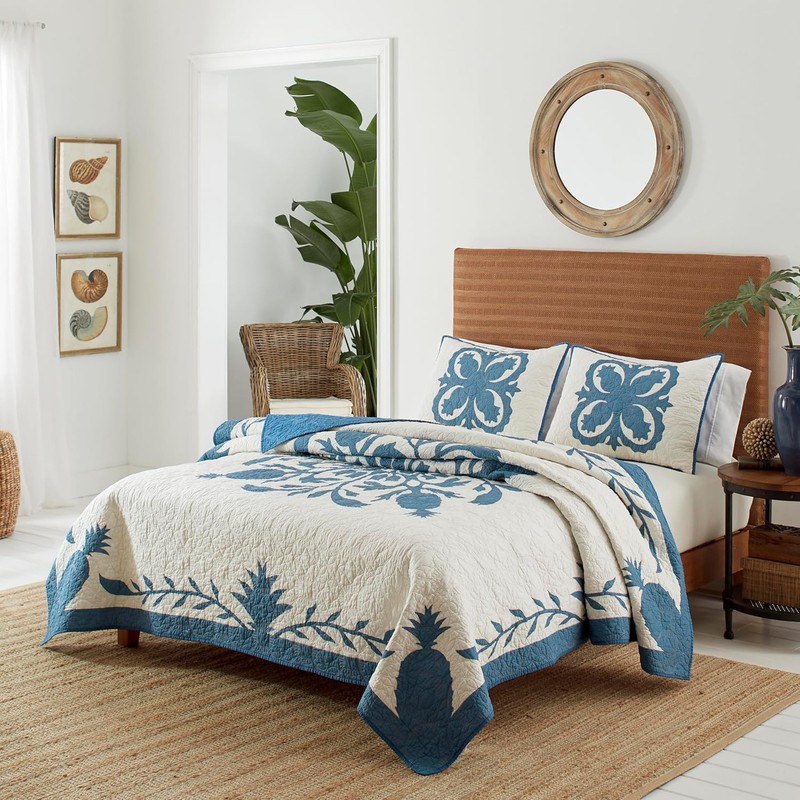 Tommy Bahama - King Quilt, Naturally Soft Cotton Printed Bedding
