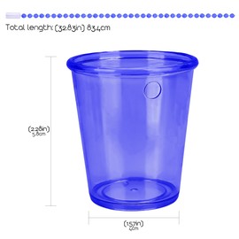 Biiange 12Pcs Pink Shot Glasses with Necklaces, Hen Party Mini Plastic Cups, for Birthday Wedding Festival Parade Party Favor Groom Bride Supplies (Blue)