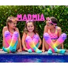 MADMIA Mermaid Socks, Dazzling Knee-High Socks with Blue & Pink