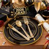 WELLIFE 210PCS Black and Gold Plastic Plates - Plastic Dinnerware
