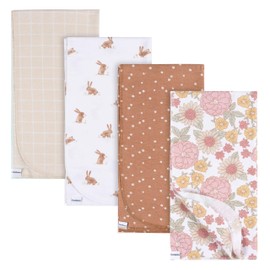 Gerber Gerber Unisex Baby 100% Cotton Flannel Receiving Blankets 30x30 Inches (Pack of 4), Retro Floral, One Size