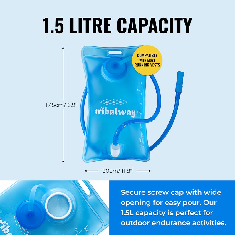 Tribalway Water Bladder 1.5L Hydration Bladder Reservoir – BPA Free