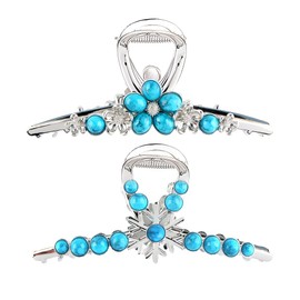 2 Stück Schneeflocke Blumen Haarklammer Groß Metall Haarspange Blume Haarklammern Blumen Haarspangen Flower Hair Clip Blumen Klammer Flower Hair Clips Claw Clip Claw Clips für Damen Mädchen