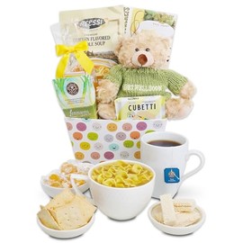 Alder Creek Gift Baskets Hugs & Well Wishes Get Well Soon Gift Basket with Soup, Crackers, Tea and Other Snacks for Men & Women