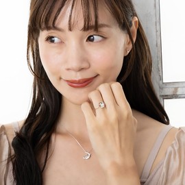 Mirai-Tenshi Silver Cat Crescent Moon Necklace, Women’s Necklace, Suitable as a Birthday Gift