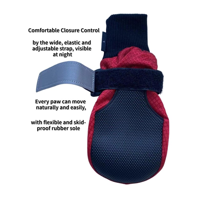 LONSUNEER Winter Paw Protector Dog Boots for Large Dogs, Waterproof