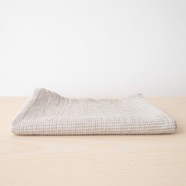 Natural Beige Linen Cotton Bath Towel Checkes