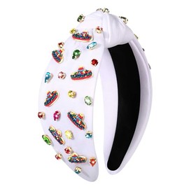 vokone Mexican Headbands for Women Beaded Sombrero Hat Headband Jeweled Crystal Knotted Headband Taco Tuesday Cincode Mayo Party Headwear Hair Accessories Beaded Sombrero