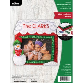 Bucilla Felt Applique Ornament Kit, Our Holiday Home Felt Applique Ornament Making Kit, Perfect for DIY Arts and Crafts, 89570E
