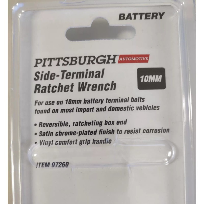 Pittsburgh Automotive 10mm Side-Terminal Battery Wrench Reversible Ratcheting by Pittsburgh