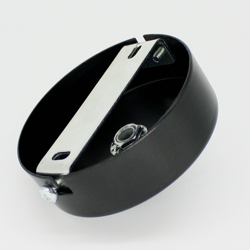 Junction Box Black Metal in Set with Accessories Diameter 80