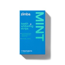Zimba Mint Flavored Teeth Whitening Strips | Vegan, Enamel Safe Hydrogen Peroxide Teeth Whitener for Coffee, Wine, Tobacco, and Other Stains | 7 Day Treatment |Mint