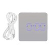 LED Mirror Clock Square Automatic Battery Powered Temperature Smart Clock