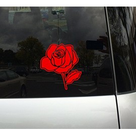 Love Doodle Art #12- Rose Floral Decor - Valentine - 5 inch Red Vinyl Decal Sticker for Cars, Laptops, and Windows – Durable, Weatherproof, Easy to Apply