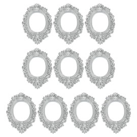 uxcell 10pcs Vintage Resin Picture Frames, Mini Tiny Photo Frame Rectangle Jewelry Display Prop for DIY Table Top Photography Wedding Decor, Silver, 0.9 x 0.8