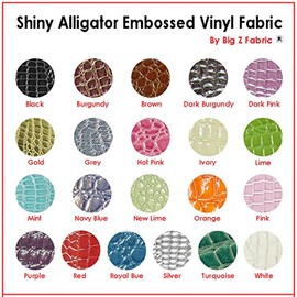 Big Z Fabric® Vinyl Faux Fake Leather Pleather Embossed Shiny Alligator Fabric by The Yard DIY Upholstery Accessories (Navy Blue)