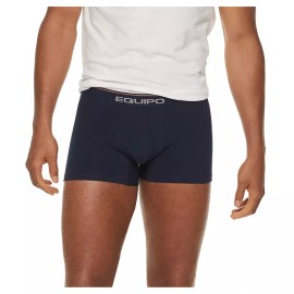 EQUIPO Men's Equipo 3-Pack Boxer Briefs - Navy Blue Black - Cotton Stretch Underwear - L