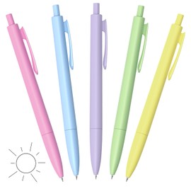 Gel Pens, 5 Pcs 0.5mm Black Ink Pens Fine Point Smooth Writing Pens, High-End Series Pens for Journaling Note Taking, Cute Office School Supplies Gifts for Women Men