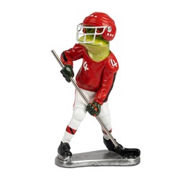 formano Frog Figure Ice Hockey Player - Funny Frog Decoration for Sports Fans - Gift for Ice Hockey Lovers & Players - Hand-Painted Decorative Figure (Red & White) Frog House (Red Jersey)